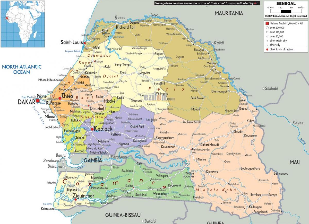 Senegal vend në hartë të botës