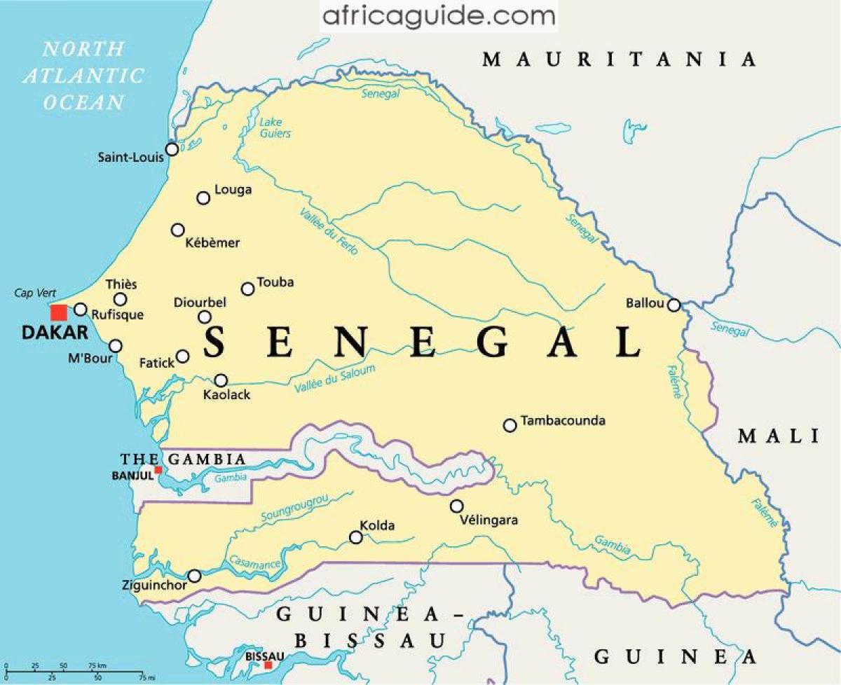 Senegali afrika e lumit hartë