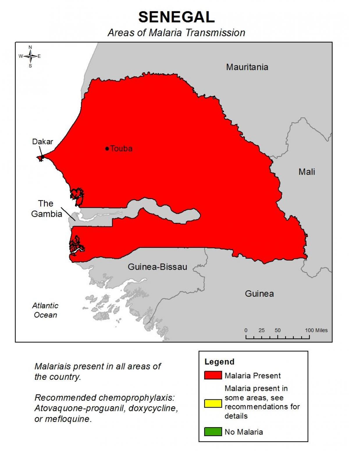 harta e Senegalit malaria
