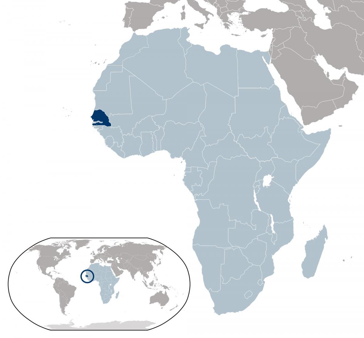 harta e Senegalit vend në botë