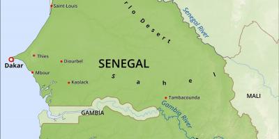 Hartë fizike harta e Senegalit